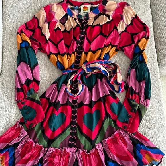 Farm Rio Full of Hearts Dress NWT - Picture 3 of 9
